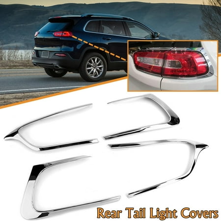 Monland for Grand Cherokee 2014-2020 Chrome Rear Tail Light Cover Rear Lamp Frame Molding Trim